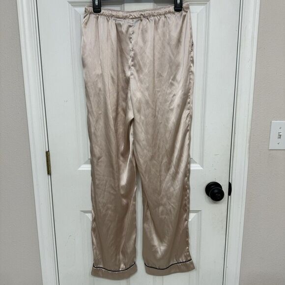 House Of Harlow 1960 Pants Women Medium Pink Satin Wide Leg Drawstring - Picture 2 of 6